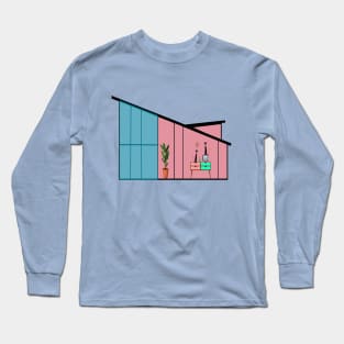 A Pair of Cats Seated in an MCM Palm Springs Home Long Sleeve T-Shirt